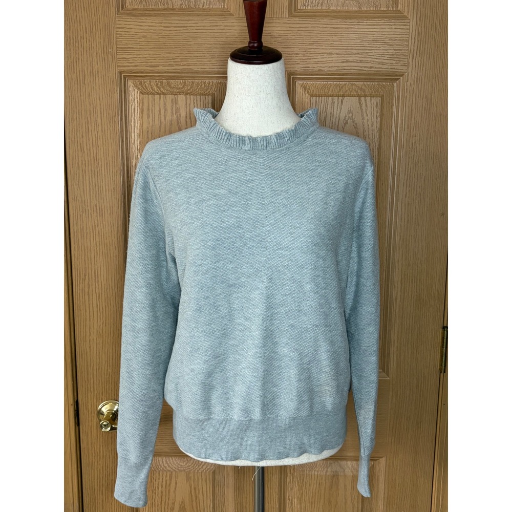 J.‎ Crew Merino Wool Blend Sweater Light Gray Crew Neck Size Large